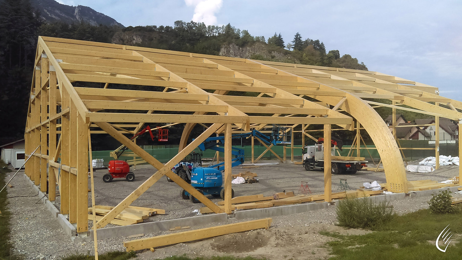 La estructura de madera laminada encolada, Montmélian, Francia (© cbs-cbt)