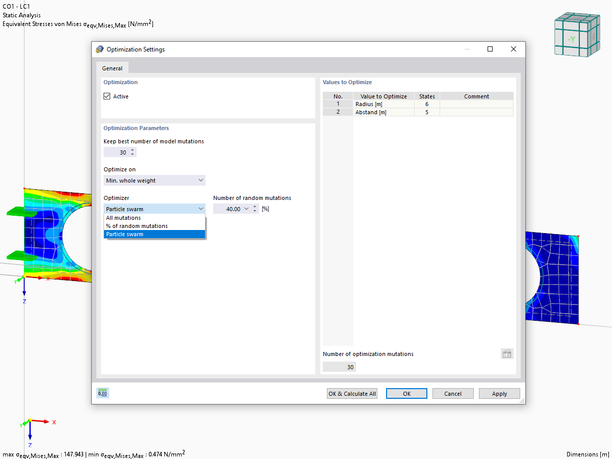 Configuración de optimización