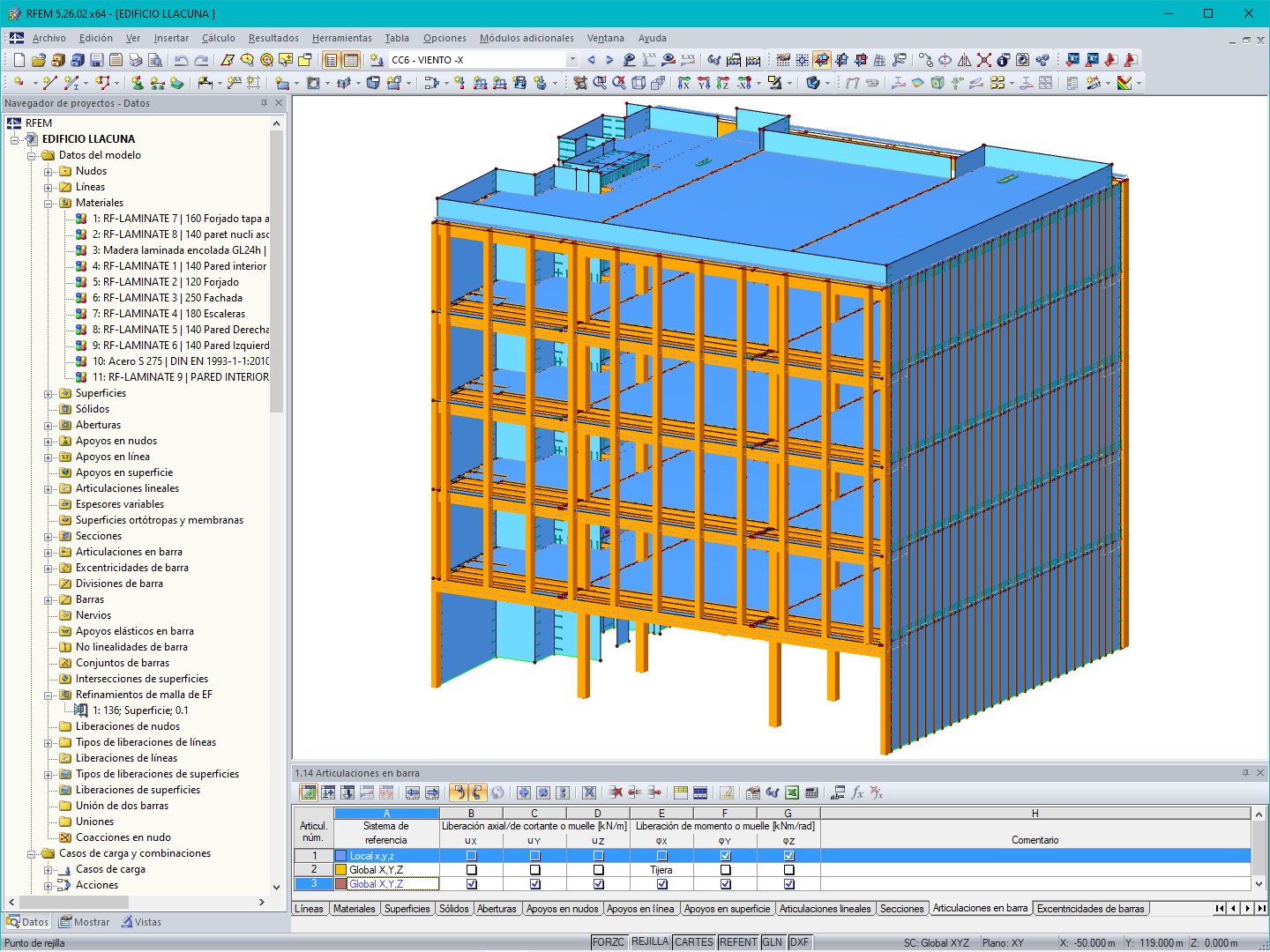 Modelo del edificio de oficinas en RFEM (© Estudi M103)