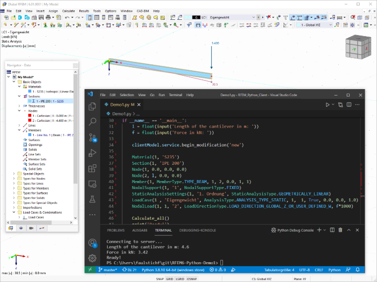 Aplicación programada de Python para RFEM 6