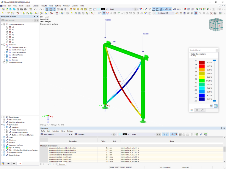 Tipo de modelo 2D | XZ | 3D en RFEM 6