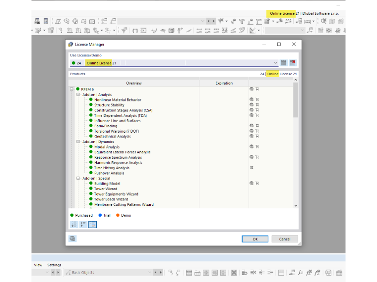 FAQ 005165 | ¿Solo hay licencias en línea para RFEM 6 y RSTAB 9?