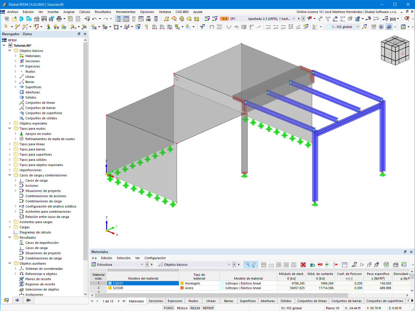 Interfaz de usuario de RFEM