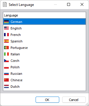 Selección del idioma para el informe impreso