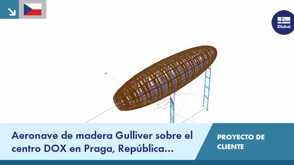 Zeppelin de madera Gulliver sobre el DOX de Praga, República Checa