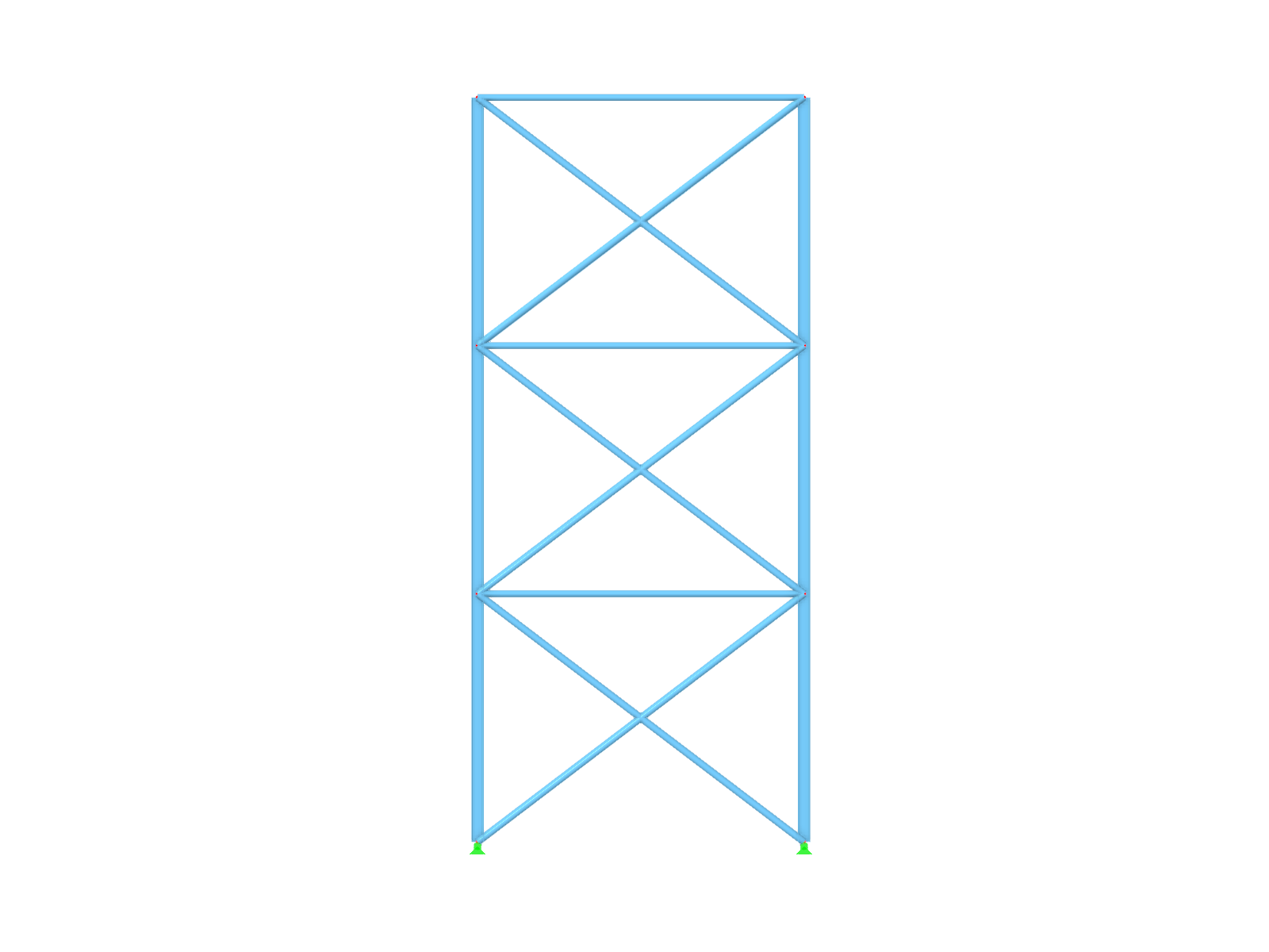 Estructura de acero con barras a tracción