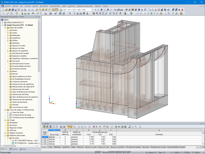 Modelo de una estructura de entrada en RFEM (© Zutari)