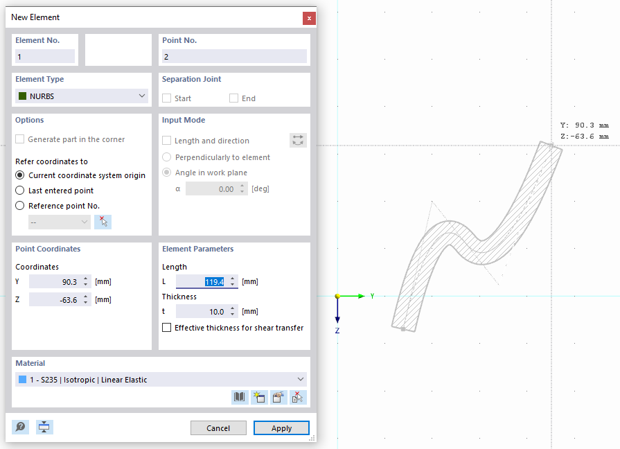 Crear elemento NURBS gráficamente