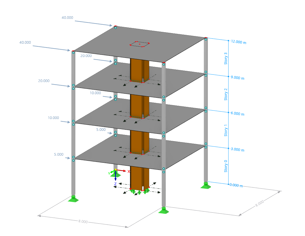 Modelo de edificio simétrico