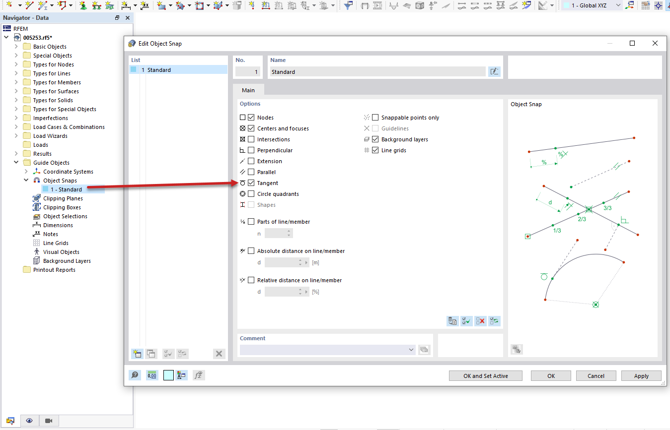 Preguntas frecuentes 005253 | ¿Existe una forma sencilla de generar una tangente a un círculo en RFEM 6?