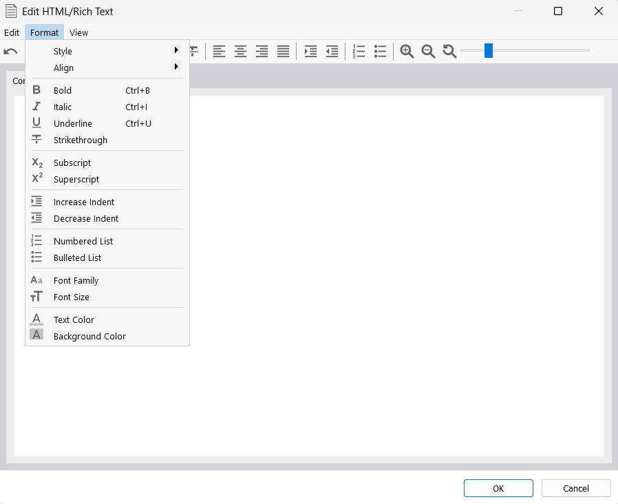 Usar texto HTML