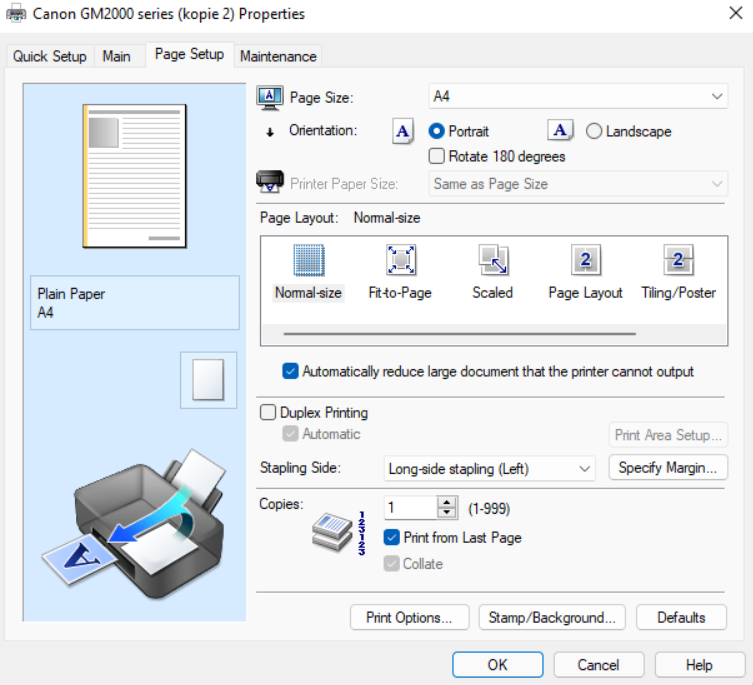 Configuración de las propiedades de la impresora