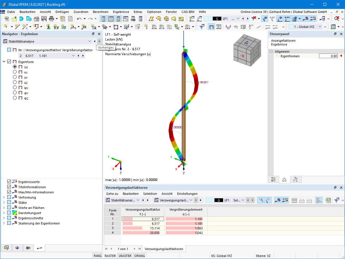Preguntas frecuentes 005308 | ¿Cómo creo una imperfección basada en una forma de modo en RFEM 6?