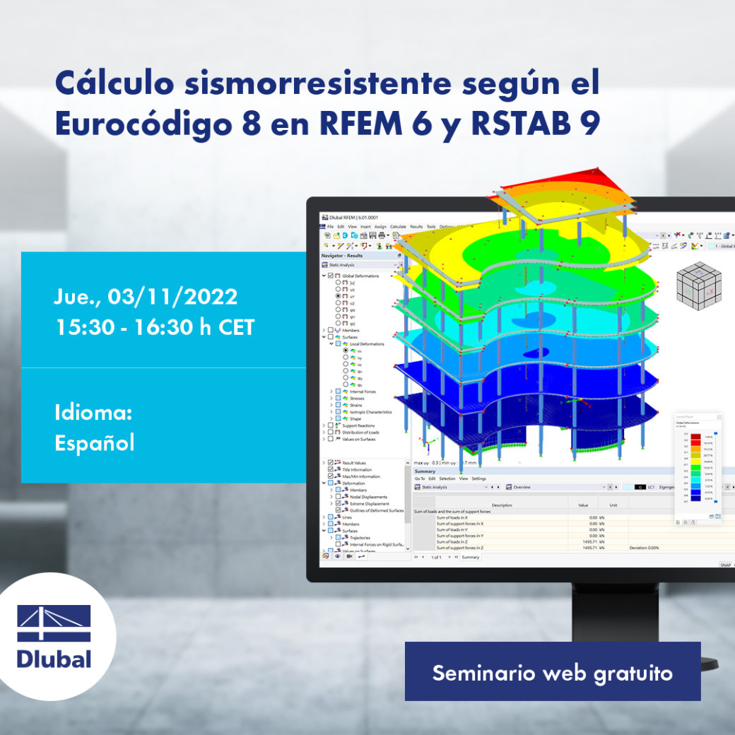 Cálculo sismorresistente según el Eurocódigo 8 en RFEM 6 y RSTAB 9