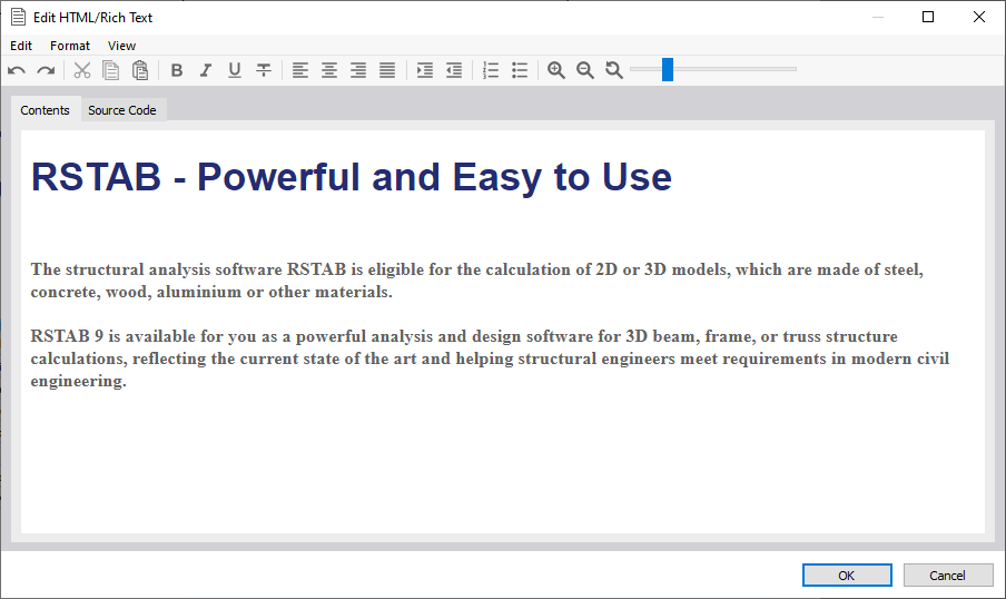 Uso de texto HTML