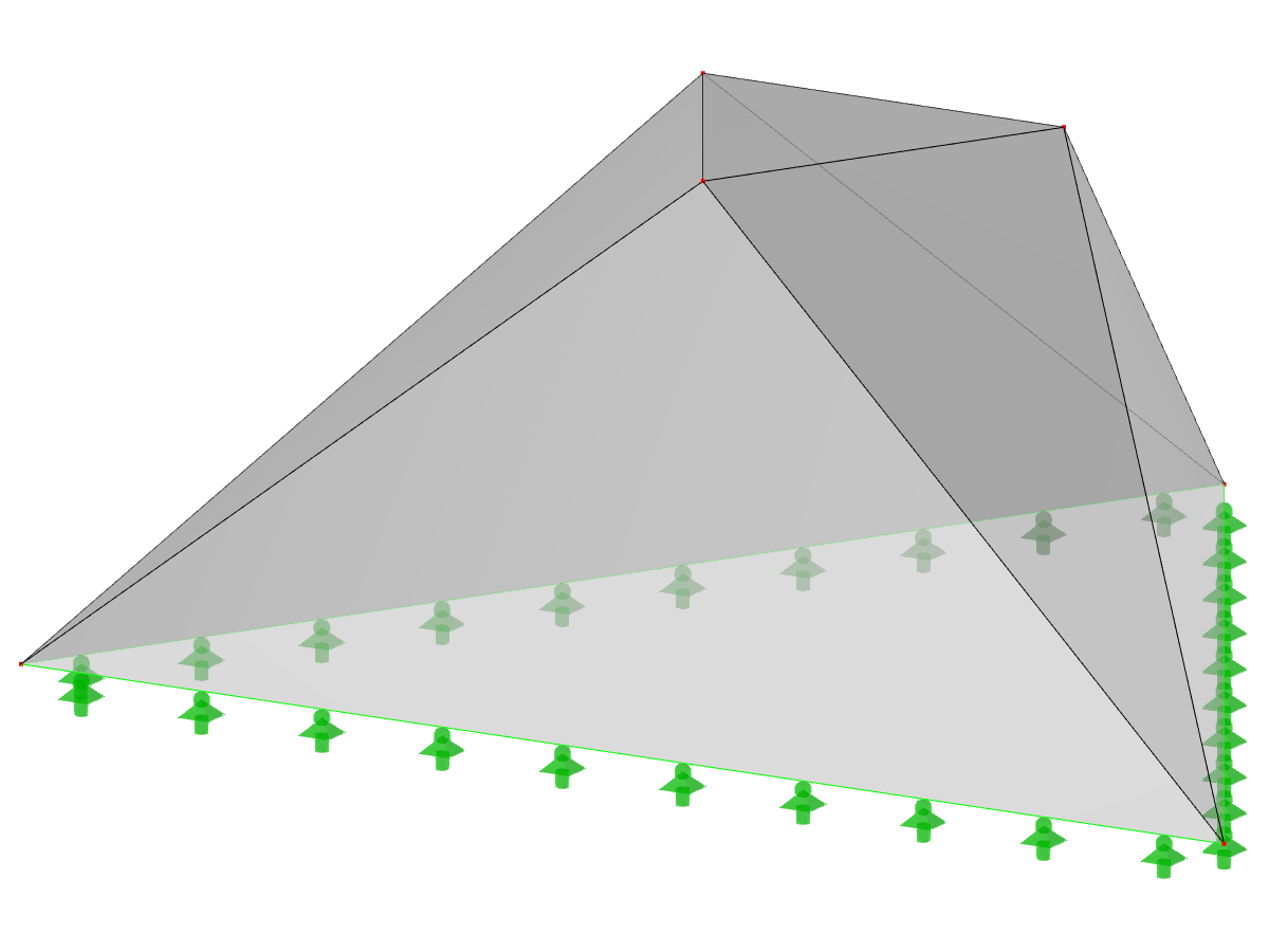 Modelo de ID 517 | 034-FPC020-b (variante más general de 034-FPC020-a) | Sistemas de estructura plegada piramidal. Superficies triangulares plegadas. Planta triangular.