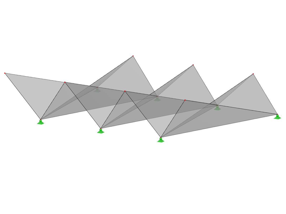 ID de modelo 521 | 034-FPL101 | Sistemas de estructuras prismáticas plegadas. Superficies con plegado contrapuesto. Plegado de cresta a valle.