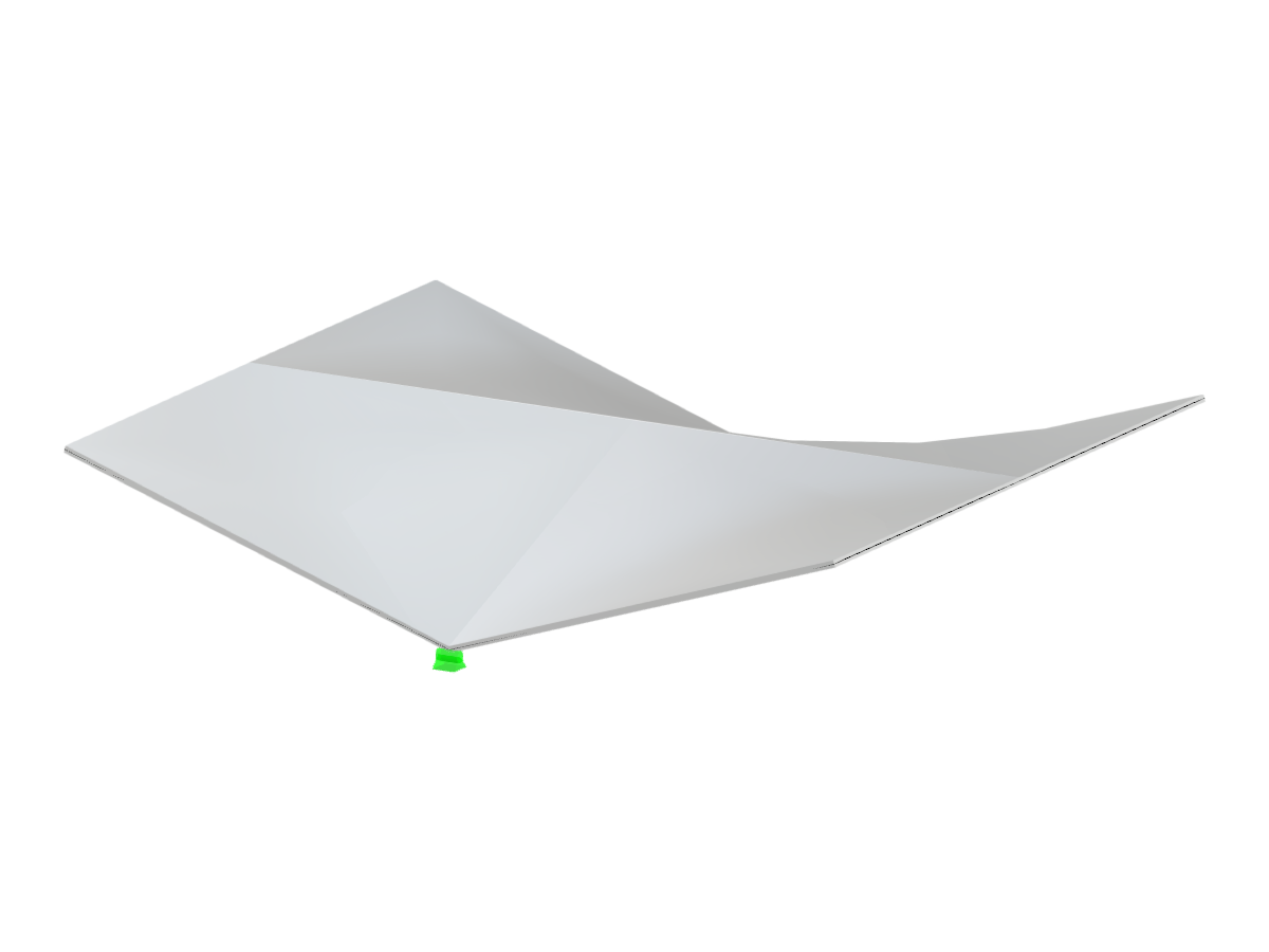 Estructuras laminares anticlásticas con cuatro superficies parabólicas hiperbólicas sobre una planta rectangular con dos condiciones de contorno y pliegues en un mismo nivel.