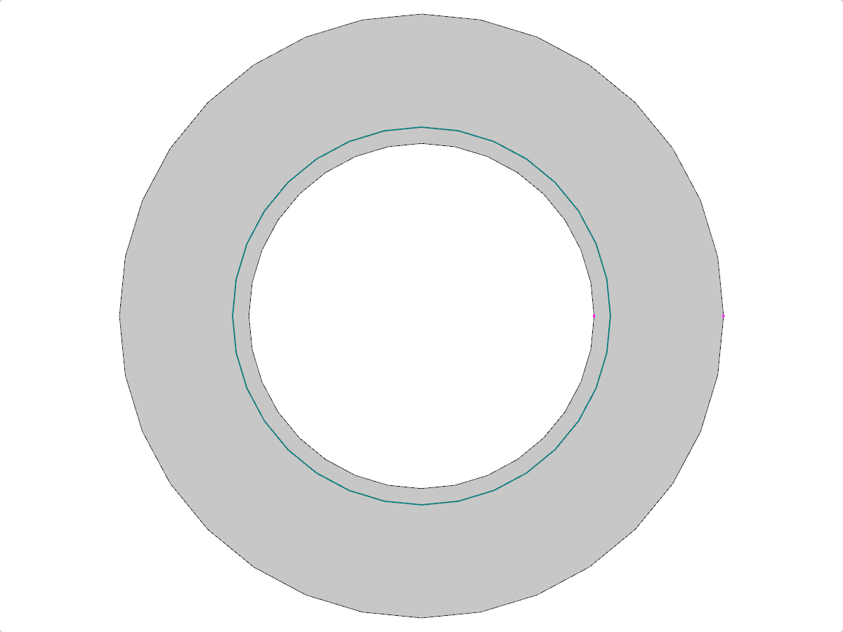 La imagen muestra una losa circular con una abertura circular central utilizada en el análisis estructural.