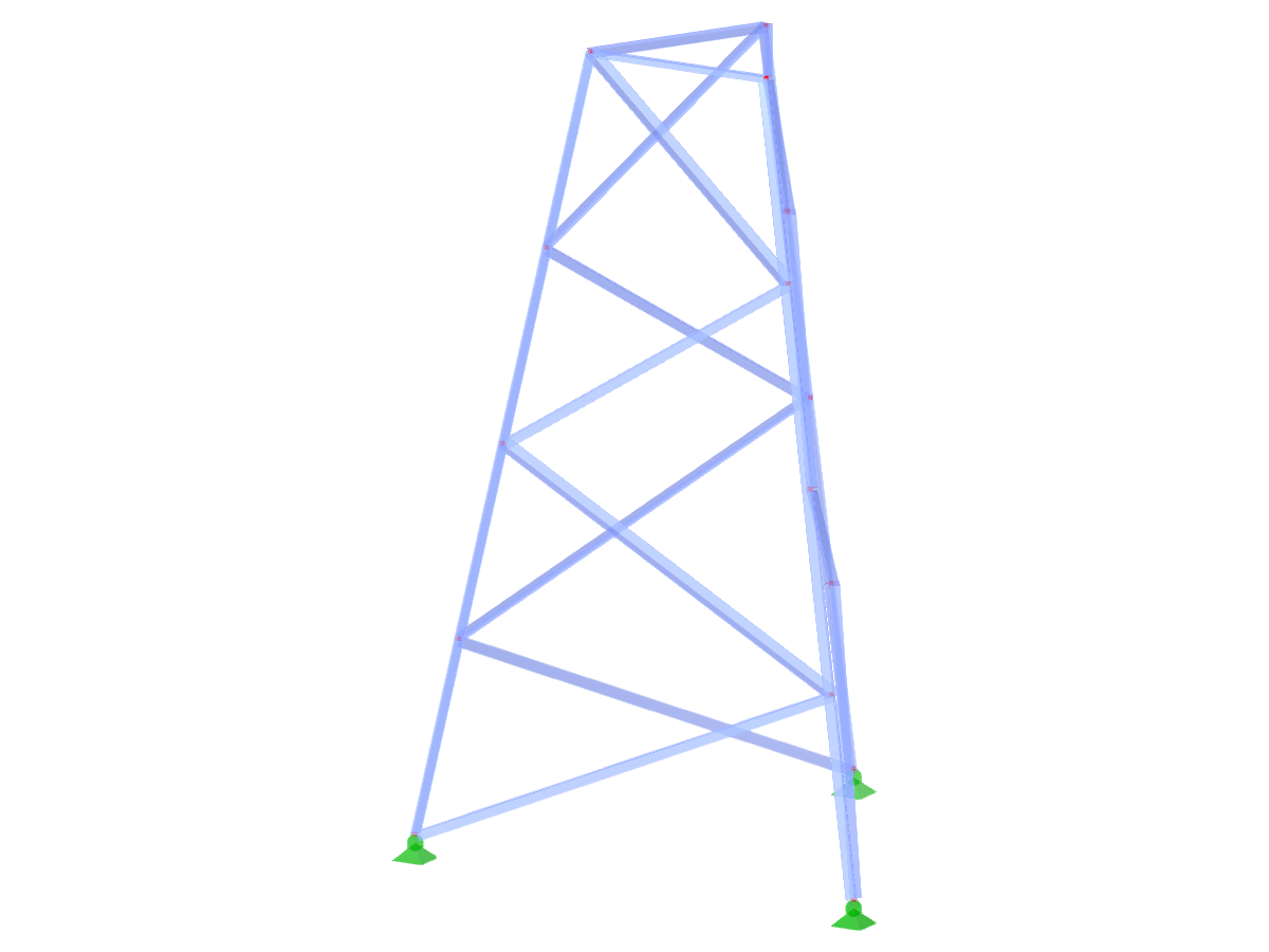 Modelo ID 2316 | TST012-b | Torre de celosía | Planta triangular | Diagonales en K izquierdas