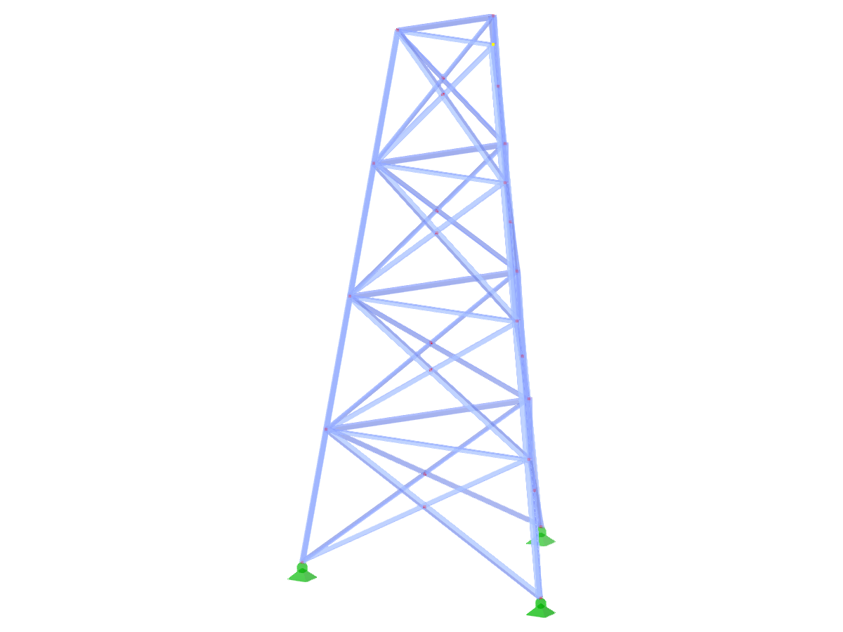 Modelo ID 2337 | TST035-b | Torre de celosía | Planta triangular | Diagonales en X (interconectadas) y horizontales