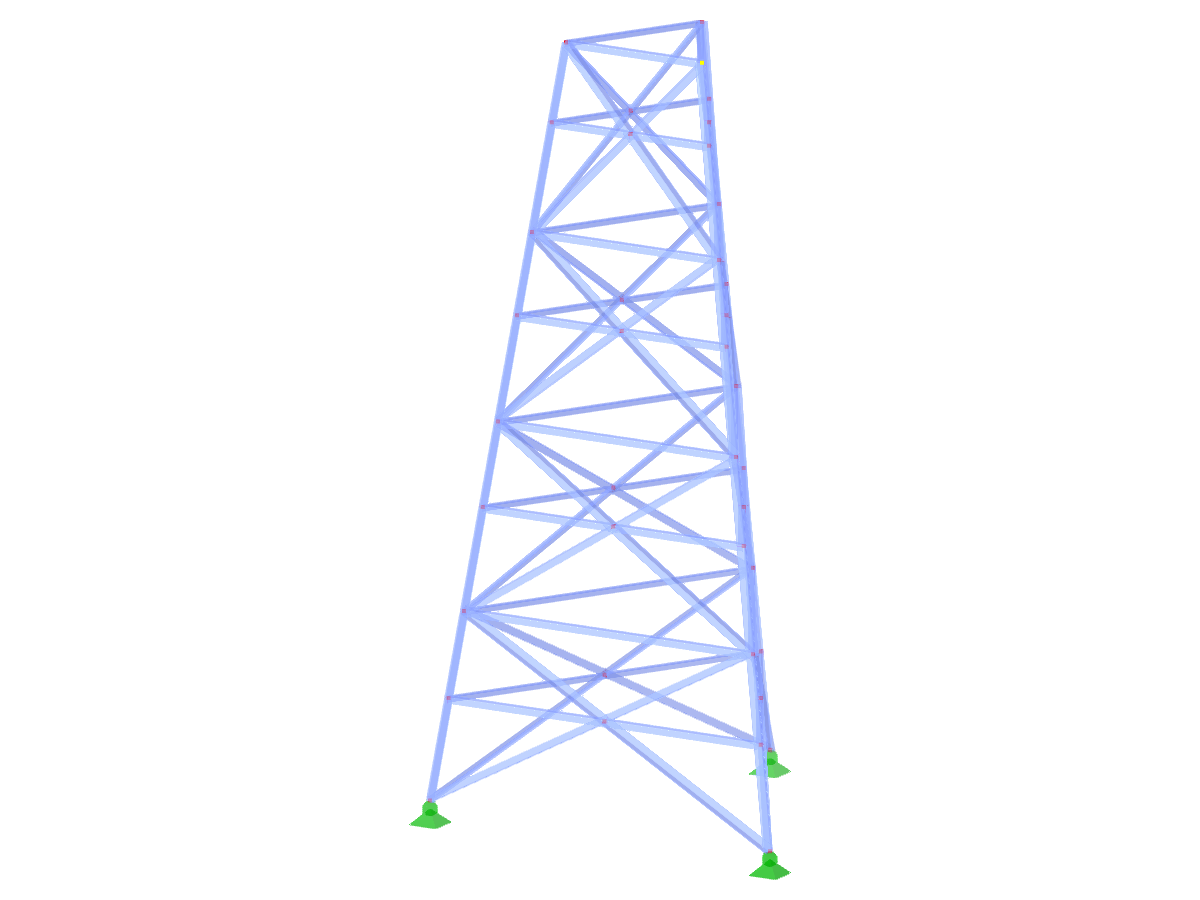 Modelo ID 2339 | TST037 | Torre de celosía | Planta triangular | Diagonales en X (rectas), bielas y horizontales