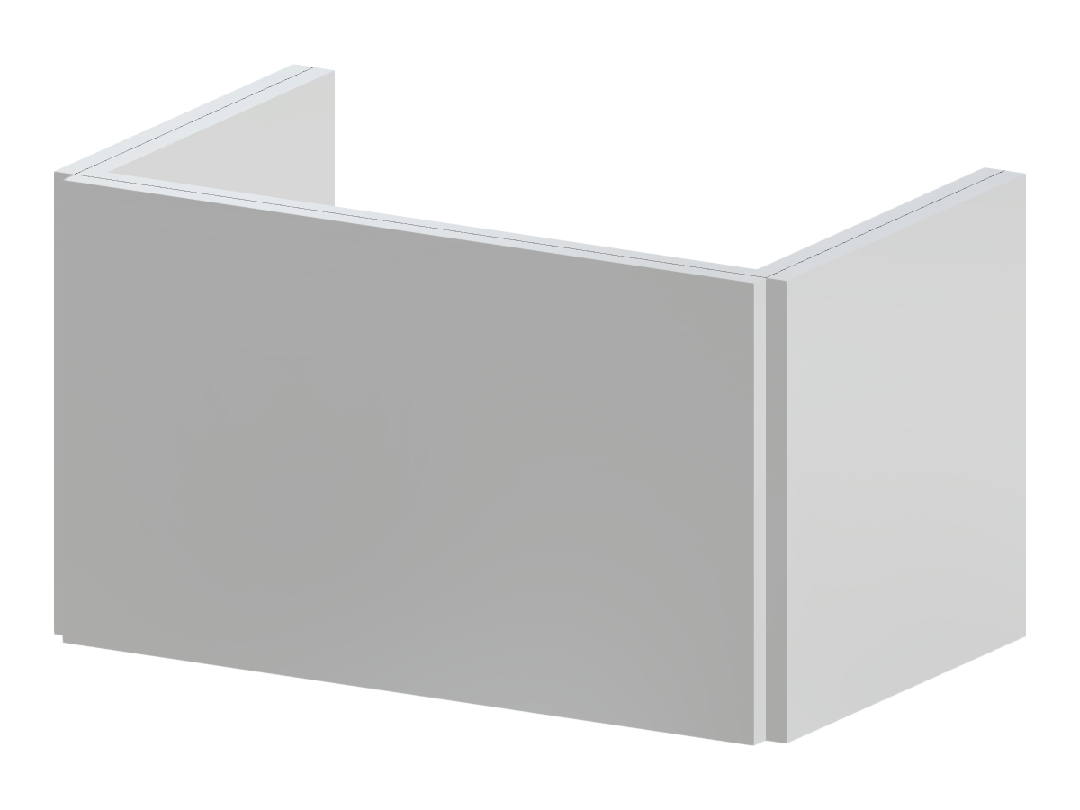 Muro de hormigón en configuración en forma de U que muestra el elemento arquitectónico.