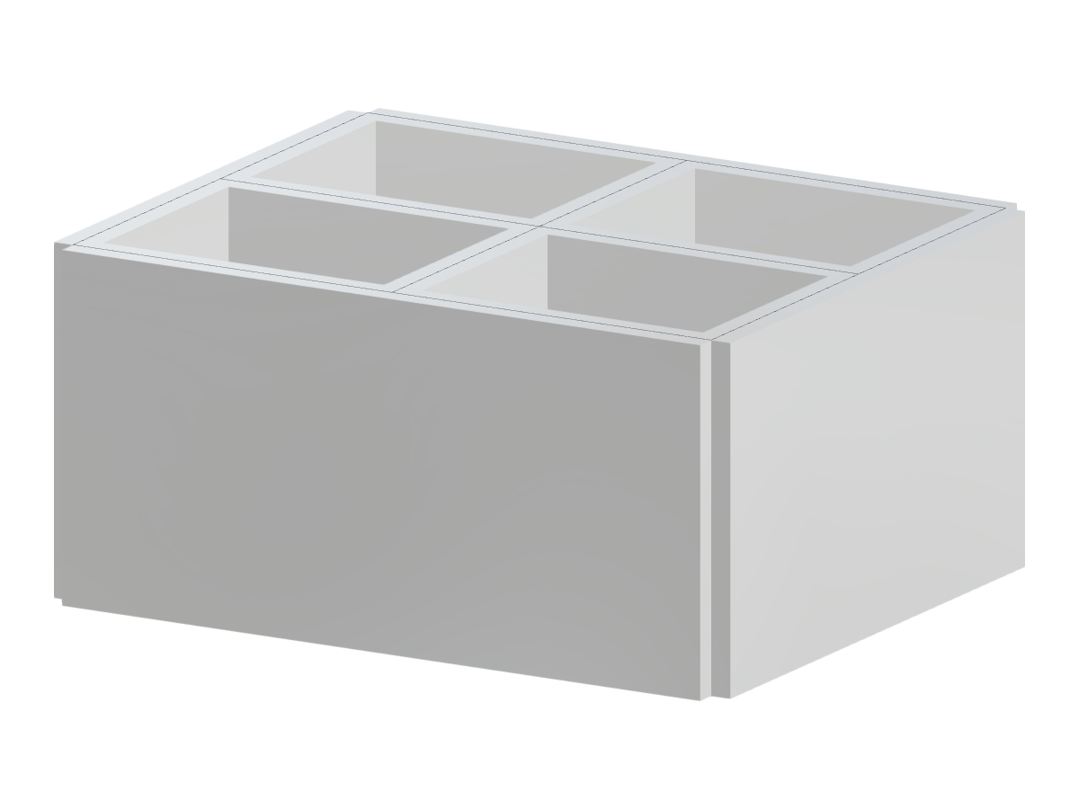 Hormigón room with four structurally designed walls using modeling software.