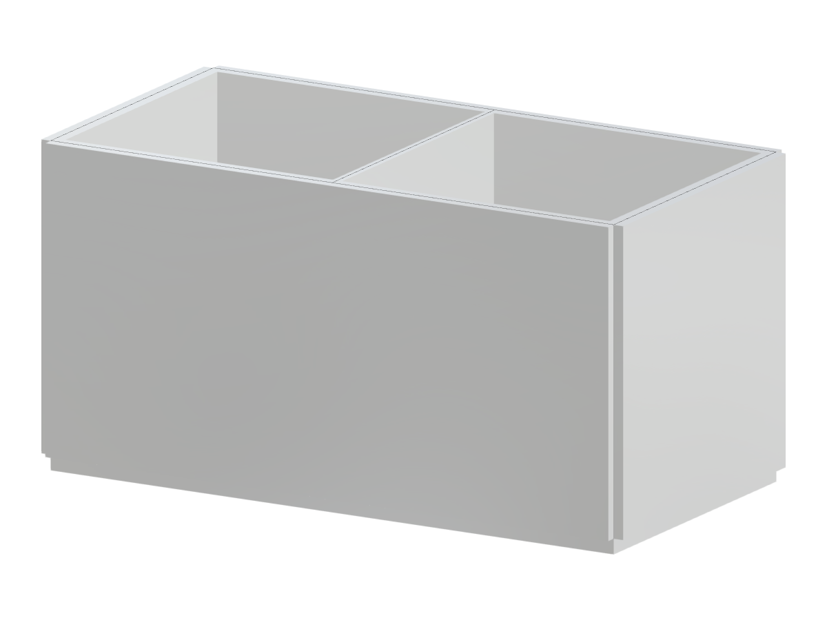 Cuenca de hormigón diseñada paramétricamente con superficies que muestran una planificación constructiva y estructural detallada.