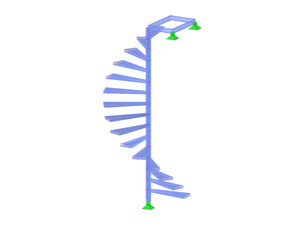 Modelo ID 3045 | STS025-a | Escaleras | Espiral | Arriba-derecha