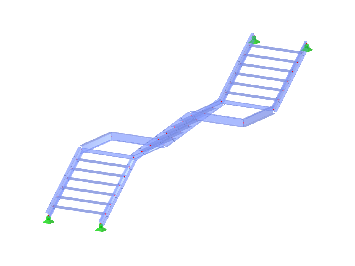 Modelo ID 3053 | STS006-a | Escaleras | Tres tramos | En forma de Z | Arriba-derecha, Arriba-izquierda