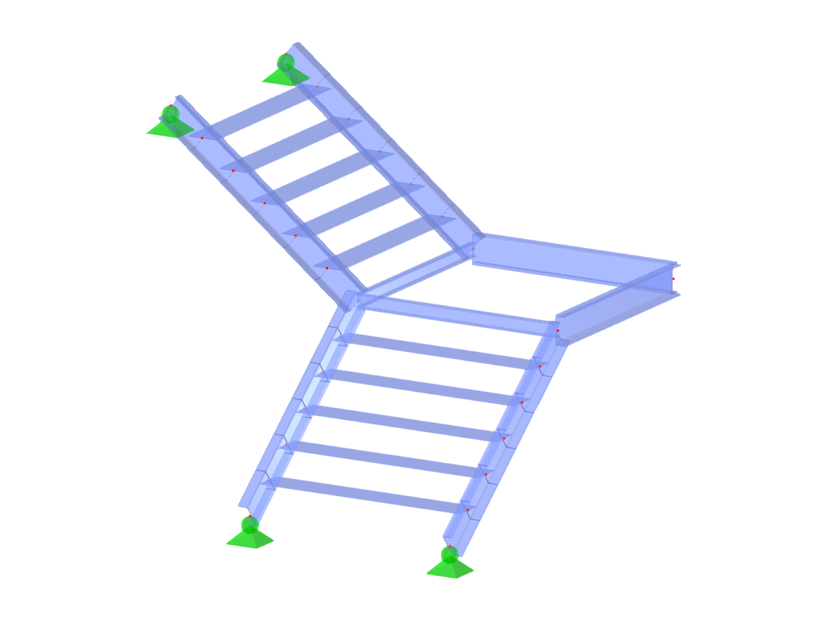 Modelo ID 3079 | STS003-b | Escaleras | Dos tramos | Medio giro (en L) | Arriba-izquierda