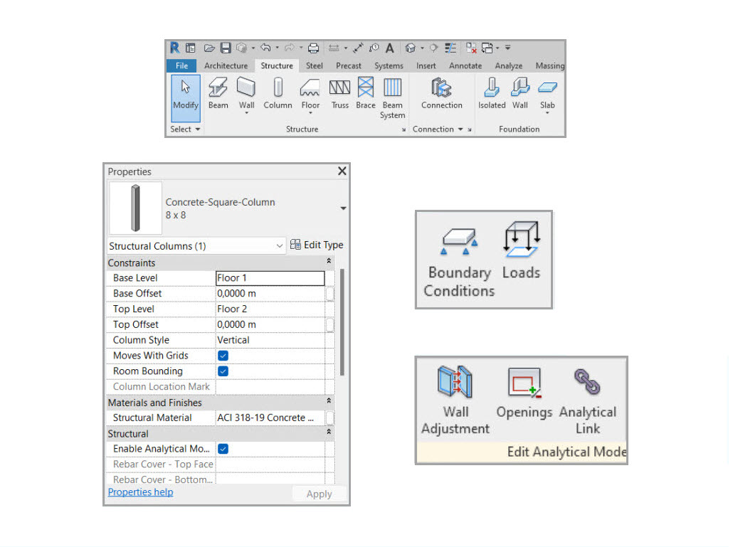 Objetos estructurales de Dlubal en Revit