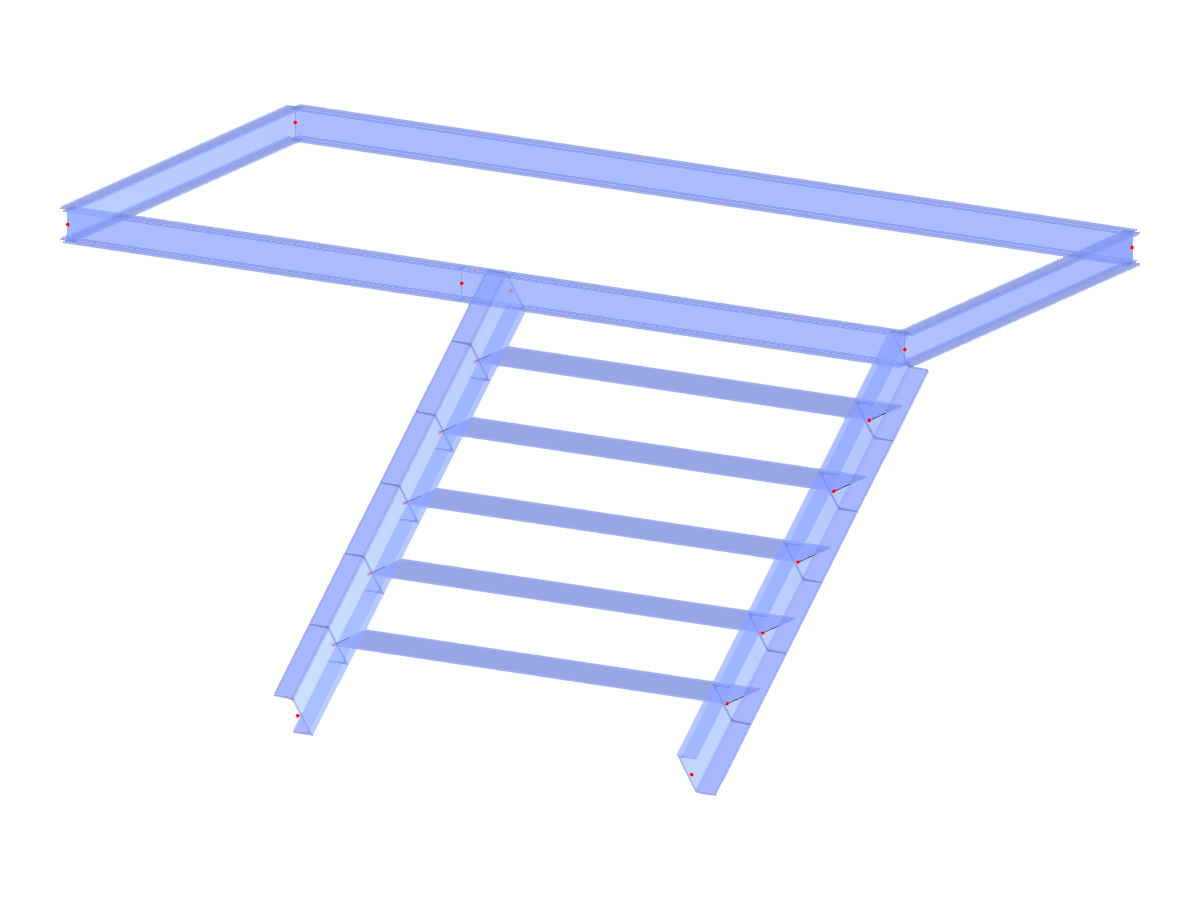 Modelo 003883 | STS001-g | Escalera de un tramo con rellano a la izquierda