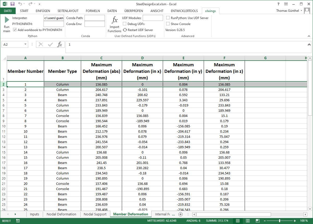 KB 001790 | Uso de la API del servicio web junto con Excel y Python