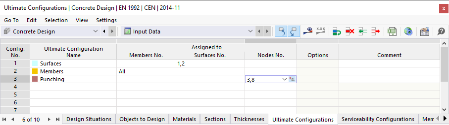 Asignación de objetos a la configuración de diseño en la tabla