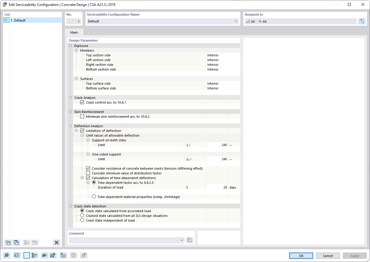 Editar configuración del estado límite de servicio