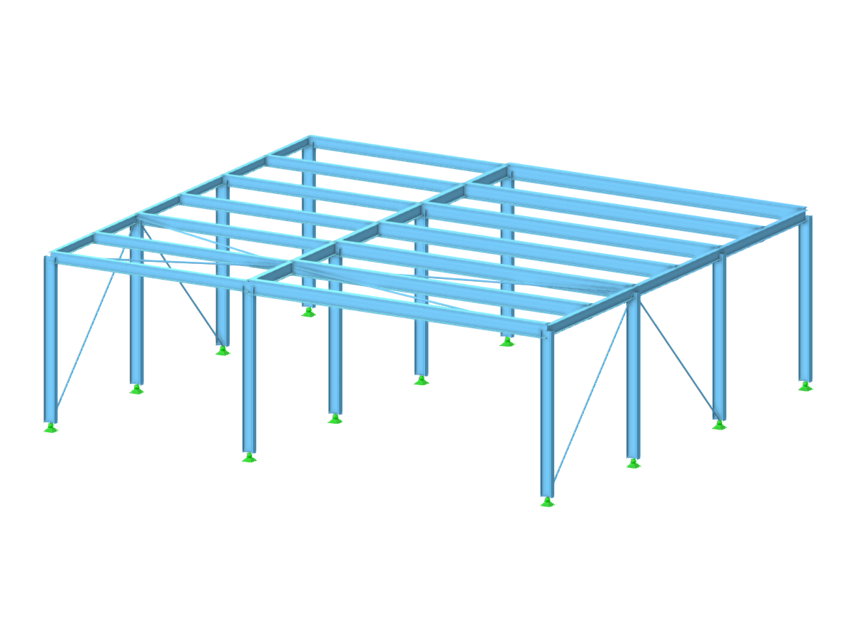 Modelo 004061 | Pórtico de cubierta plana hecho de acero