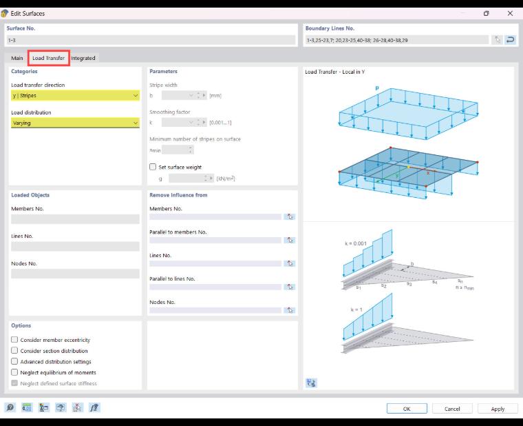 Configuración de transmisión de carga