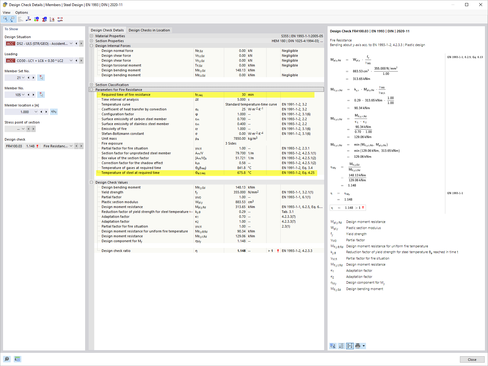 KB 001840 | Cálculo de la resistencia al fuego de componentes de acero con galvanizado en caliente en RFEM 6/RSTAB 9