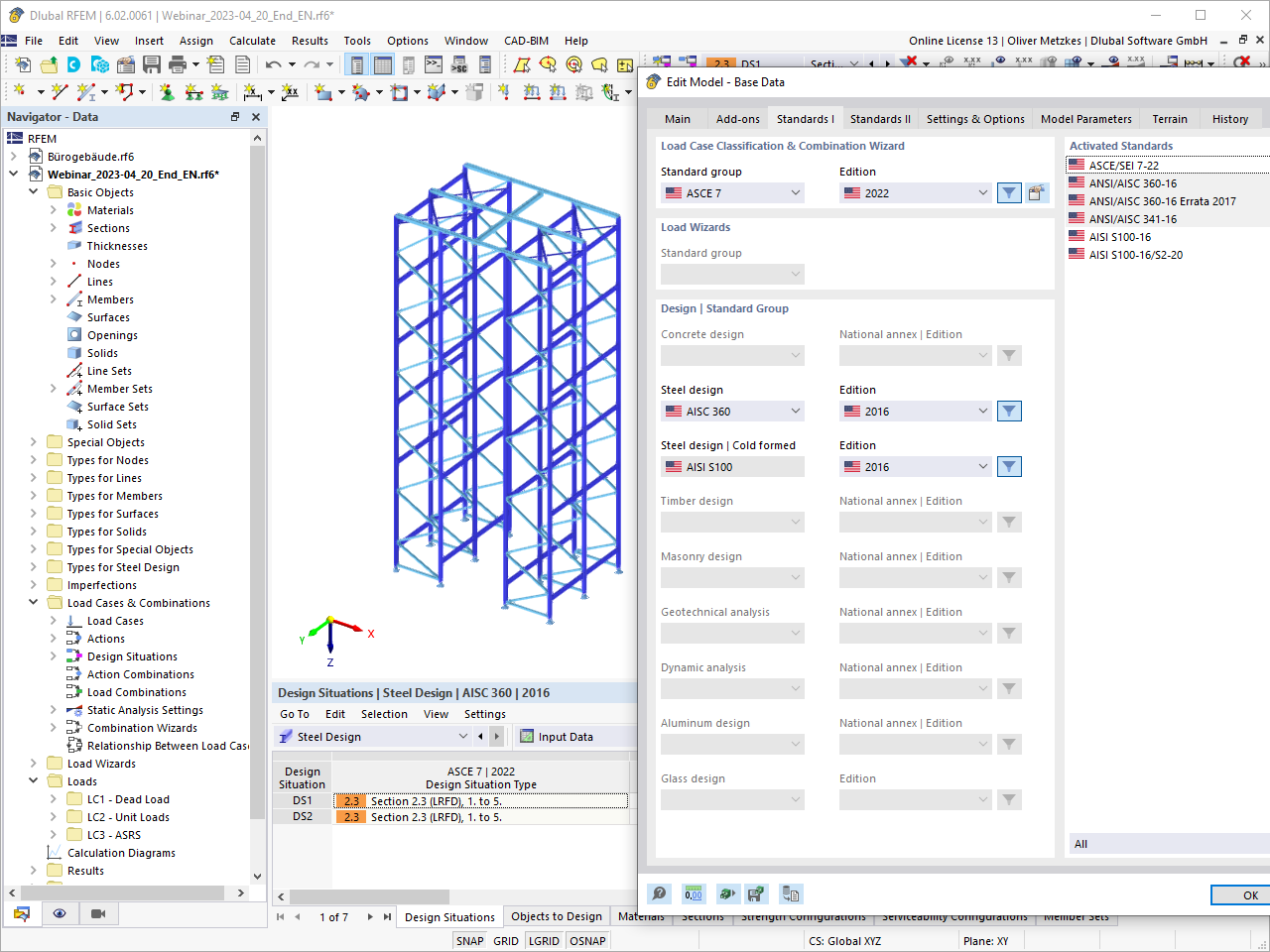 Diseño de acero conformado en frío según las normas AISI S100 y CSA S136 en RFEM 6.