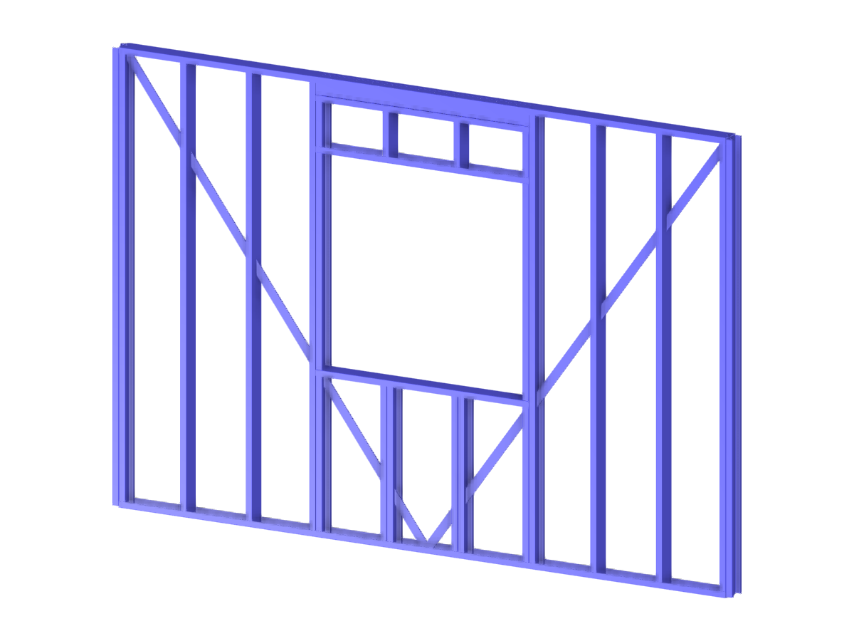 Modelo 004442 | Panel de entramado de acero con abertura de ventana
