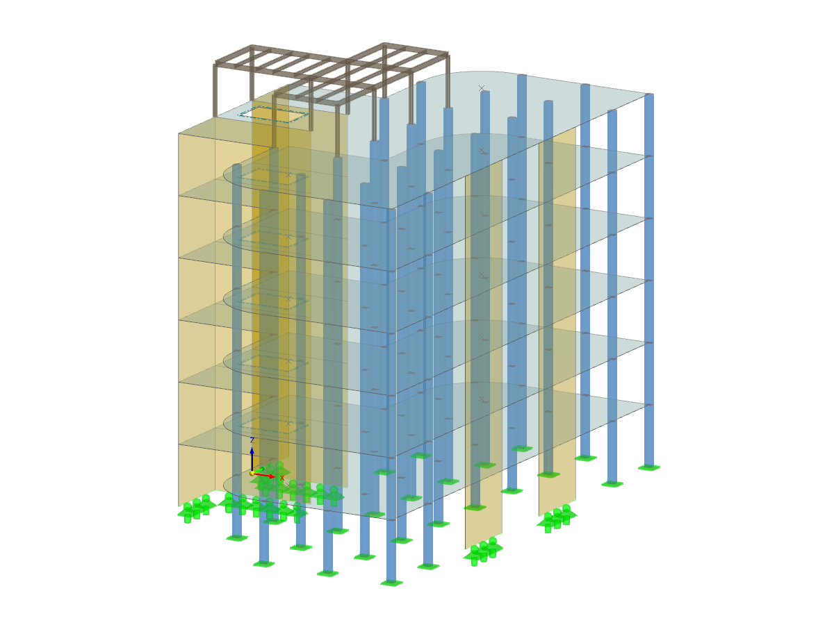 Modelo 004460 | Edificio de varias plantas de hormigón y acero | RSA NBC 2020