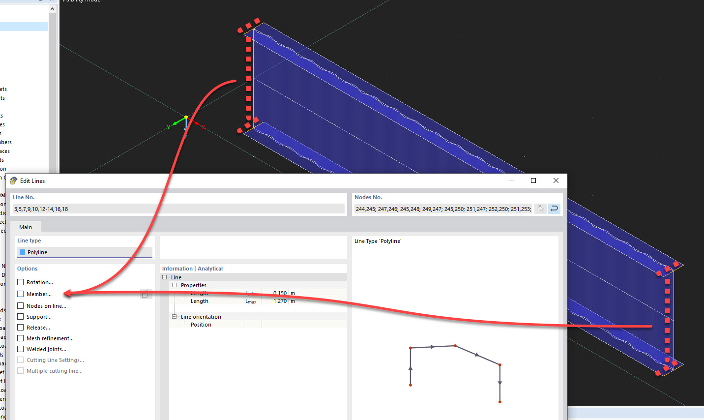 Pregunta frecuente 005417 | ¿Cómo puedo modelar una viga de alma ondulada en RFEM 6?