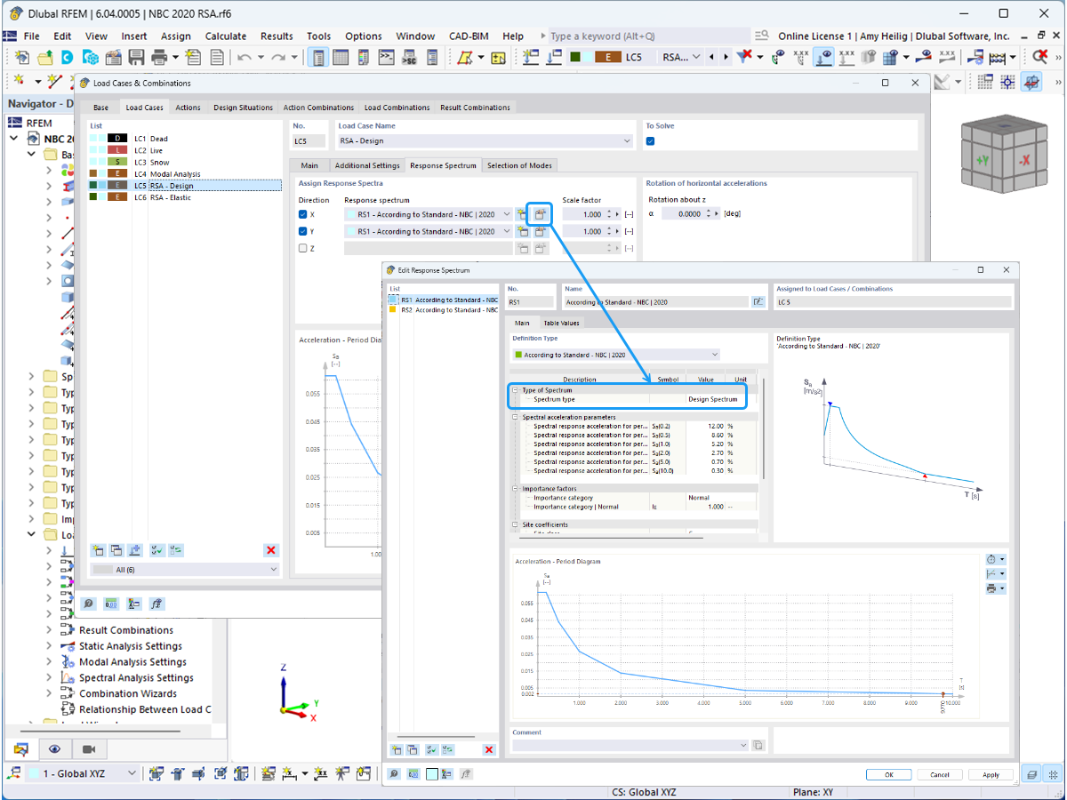 KB 001860 | NBC 2020 Análisis del espectro de respuesta modal y consideraciones de cortante en la base en RFEM 6