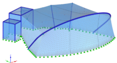 CP 001287 | Modelo en 3D para análisis estructural en RFEM 5 con RF-FORM-FINDING