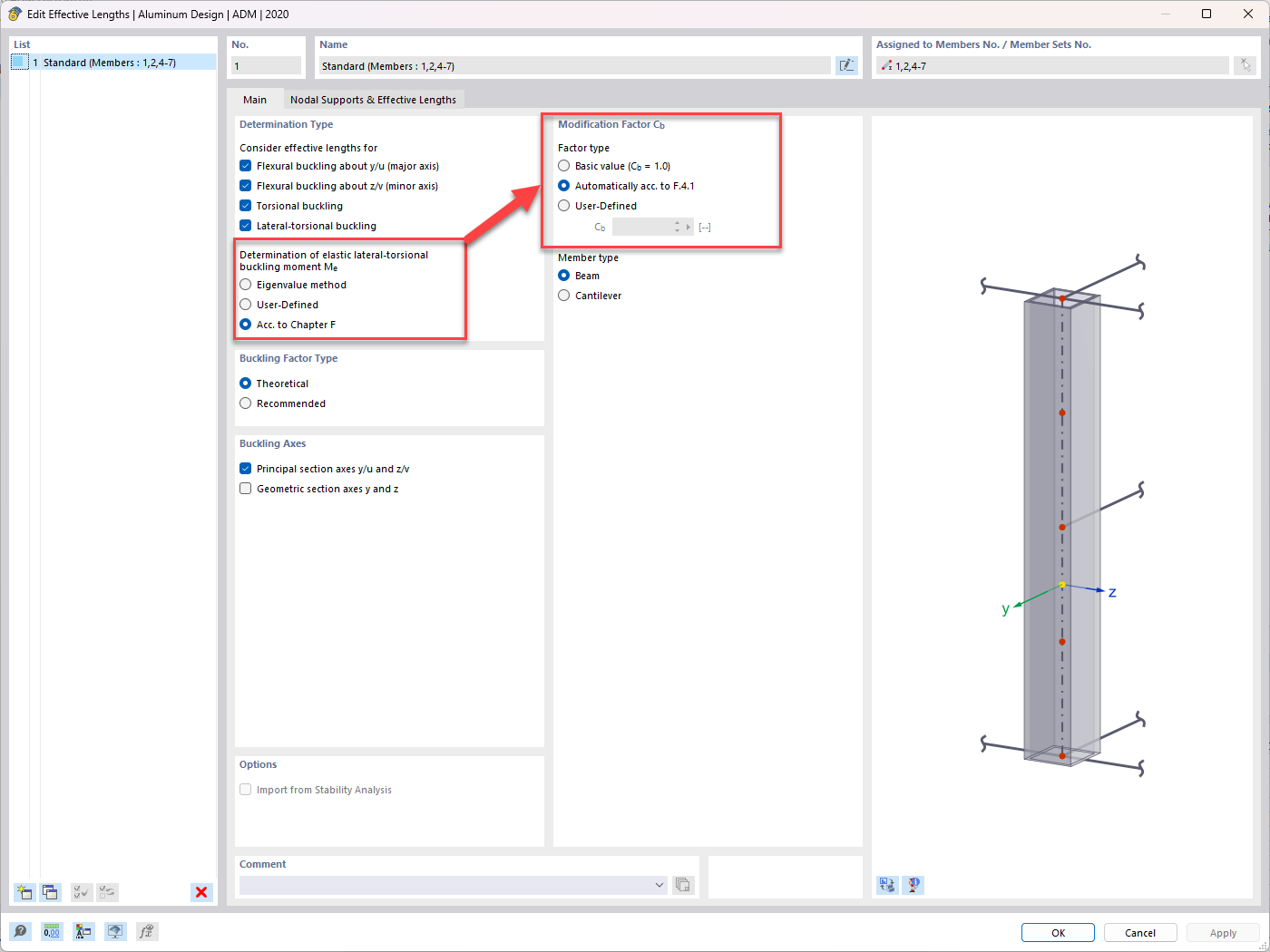 KB 001874 | Análisis LTB según ADM 2020 sec. F.4 en RFEM 6