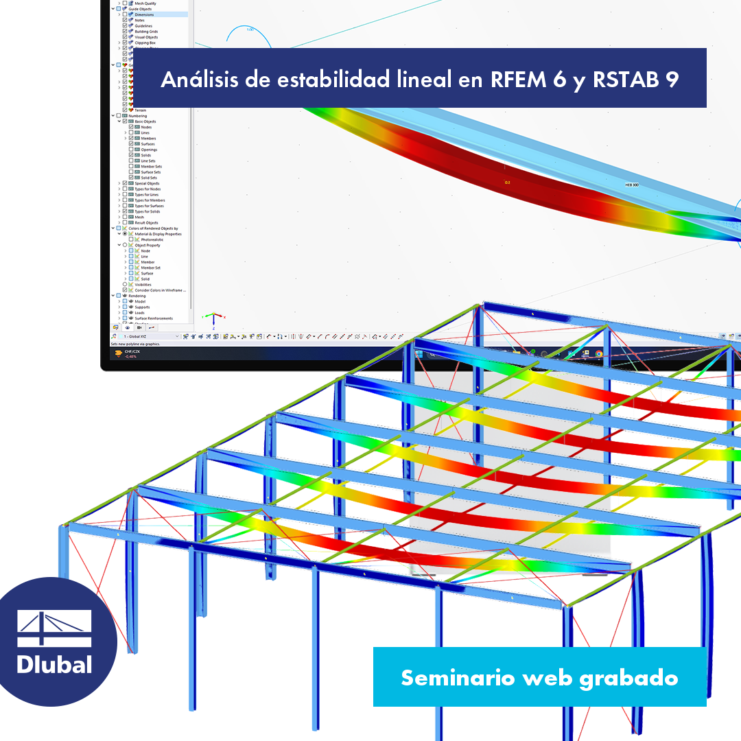 Análisis de estabilidad lineal en RFEM 6 y RSTAB 9