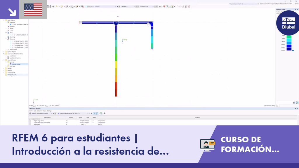 RFEM 6 para estudiantes | Introducción a la resistencia de materiales | 17 de abril de 2024