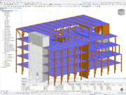 Modelo de RFEM del edificio del laboratorios en Garching, alrededores de Múnich, Alemania | © Lignaconsult